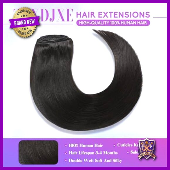 18 Inch Clip In Human Hair Extensions, 100g Straight Remy Hair, 8 Piece Set main image 5